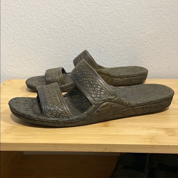 Pali Hawaii Rubber Slides 7 Molded Double Strap Sandals Made in Taiwan - Picture 6 of 9